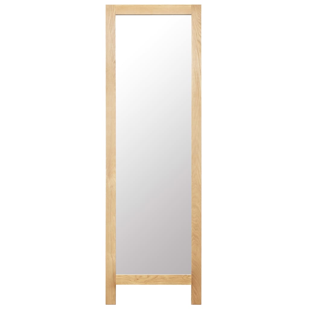vidaXL Freestanding Mirror 18.8"x18.3"x59" Solid Oak Wood