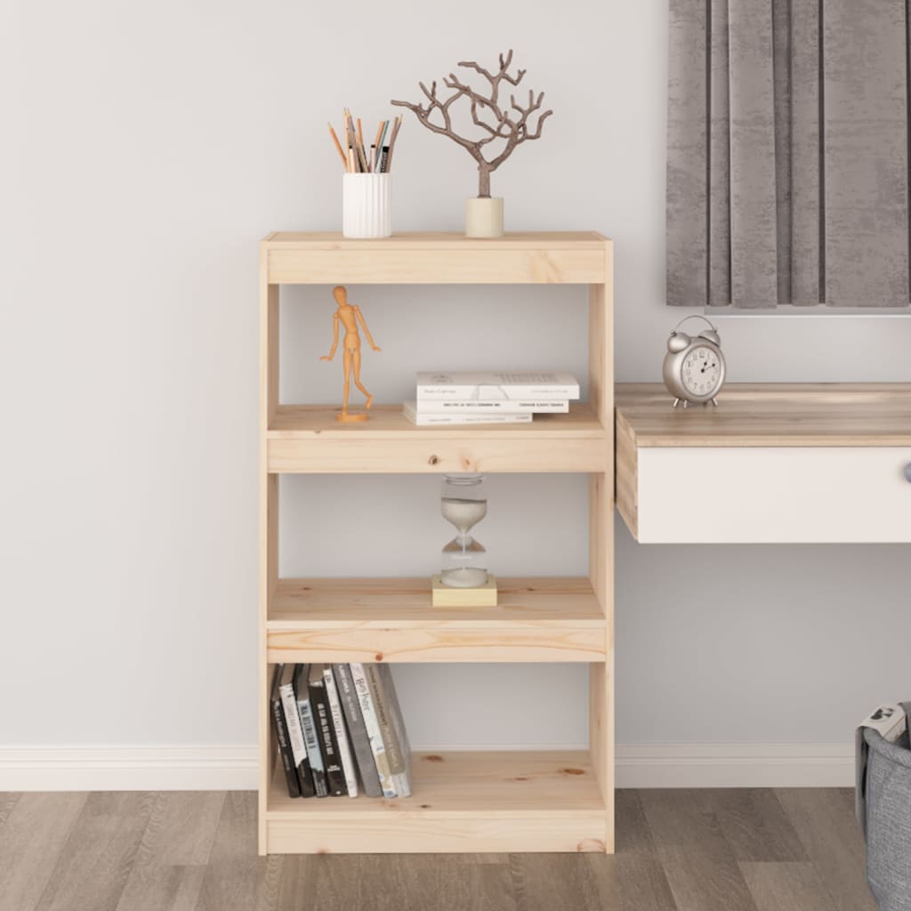 vidaXL Book Cabinet/Room Divider 23.6"x11.8"x40.7" Solid Wood Pine