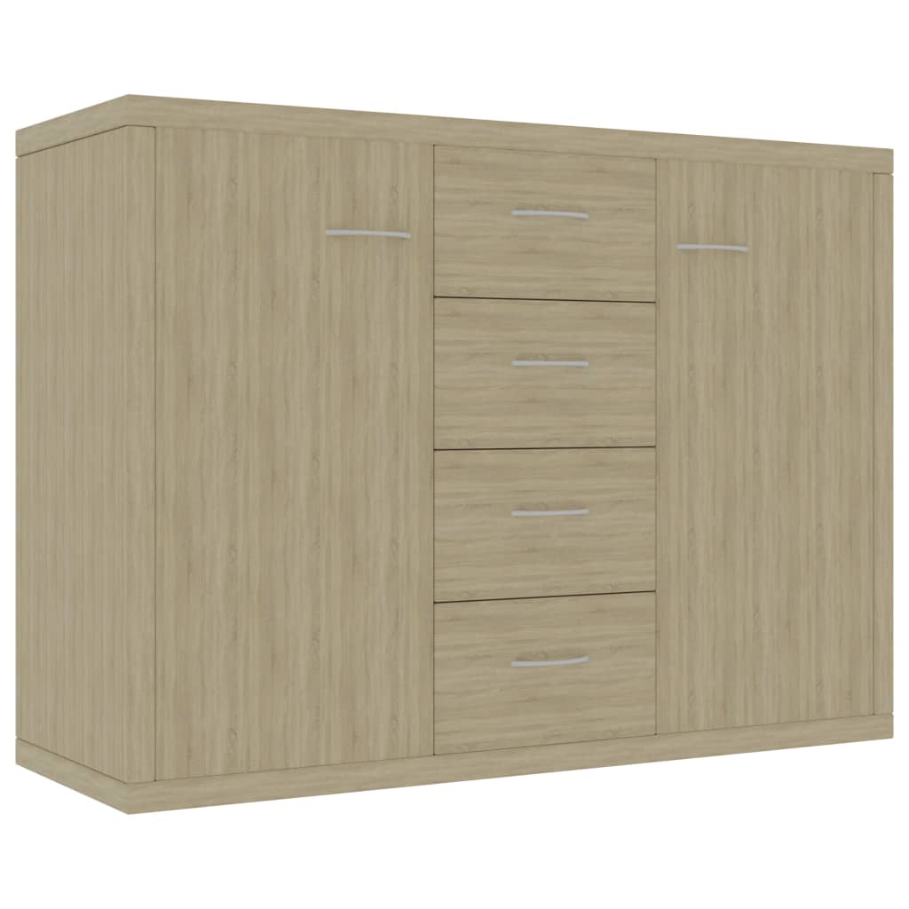 vidaXL Sideboard Sonoma Oak 34.6"x11.8"x25.6" Engineered Wood