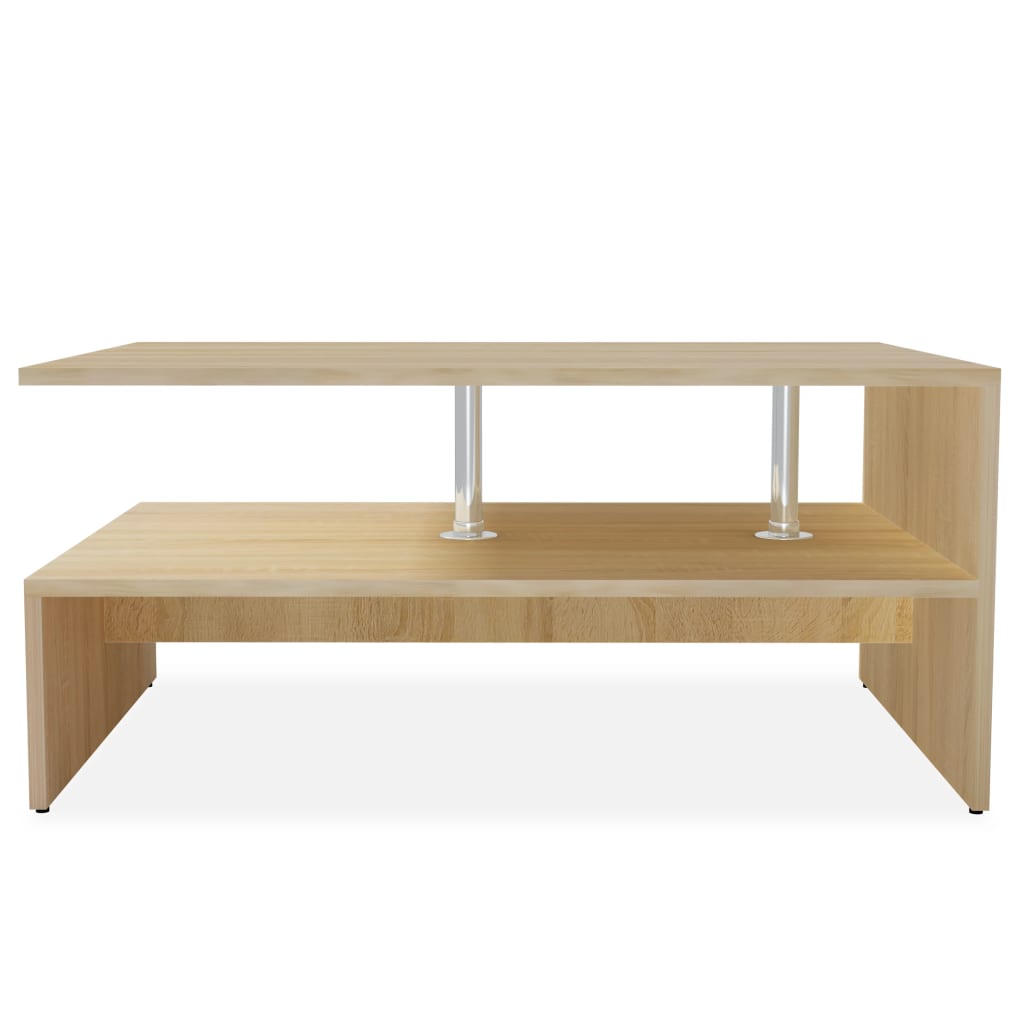 vidaXL Coffee Table Engineered Wood 35.4"x23.2"x16.5" Oak