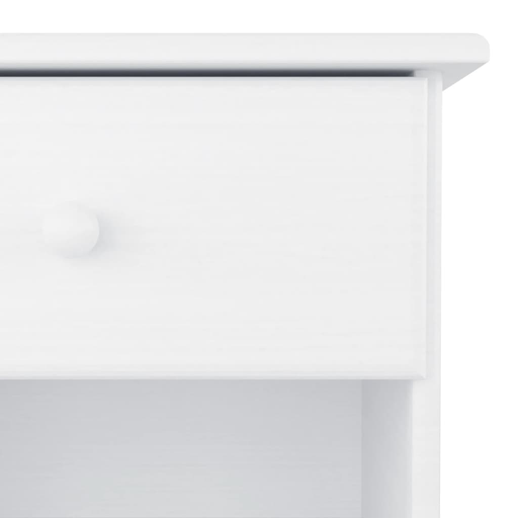 vidaXL Bedside Cabinet ALTA White 16.1"x13.8"x16.1" Solid Wood Pine