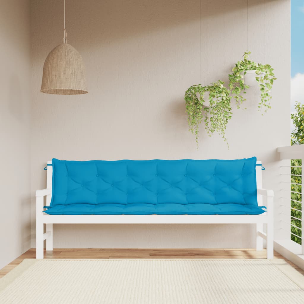 vidaXL Garden Bench Cushions 2pcs Light Blue 78.7"x19.7"x2.8" Oxford Fabric
