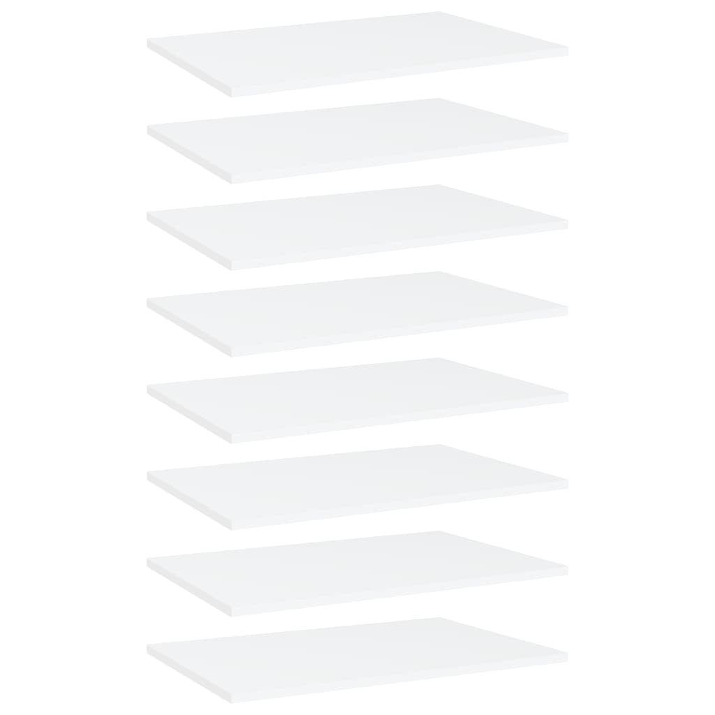 vidaXL Bookshelf Boards 8 pcs White 23.6"x15.7"x0.6" Chipboard