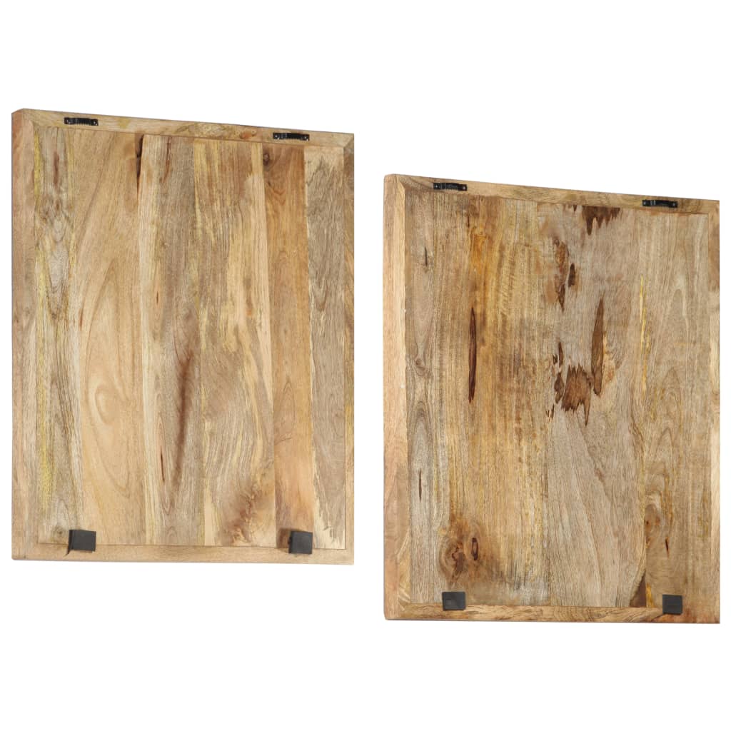 vidaXL Hand-Carved Wall Panels 2 pcs Solid Mango Wood 23.6"x23.6"x1"