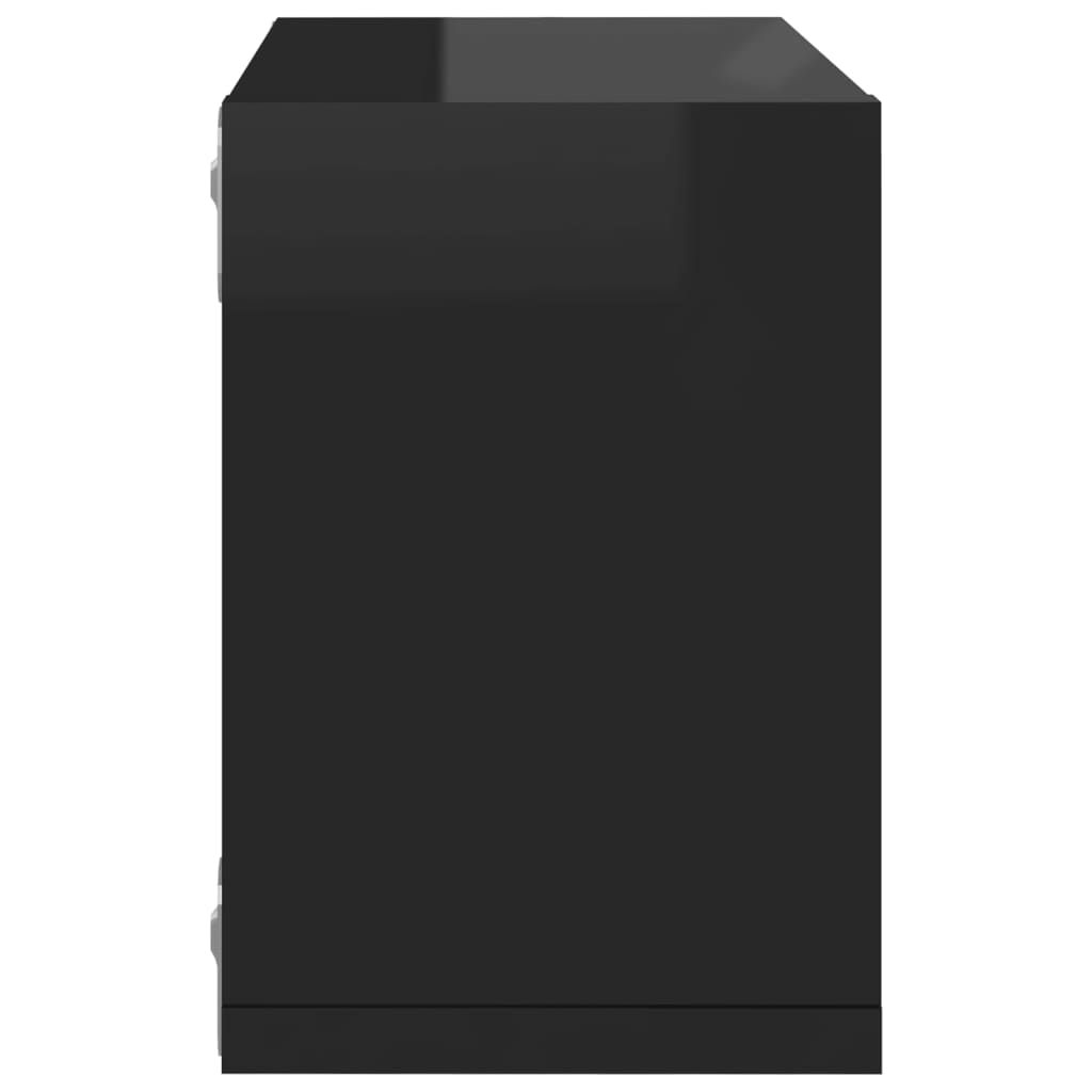 vidaXL Wall Cube Shelves 4 pcs High Gloss Black 8.7"x5.9"x8.7"