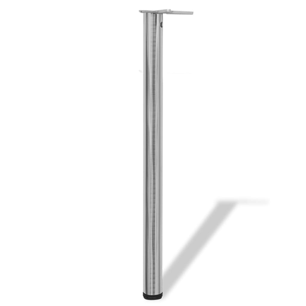 vidaXL 4 Height Adjustable Table Legs Brushed Nickel 34.3"