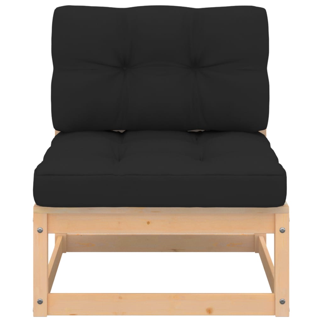 vidaXL 5 Piece Patio Lounge Set with Cushions Solid Pinewood