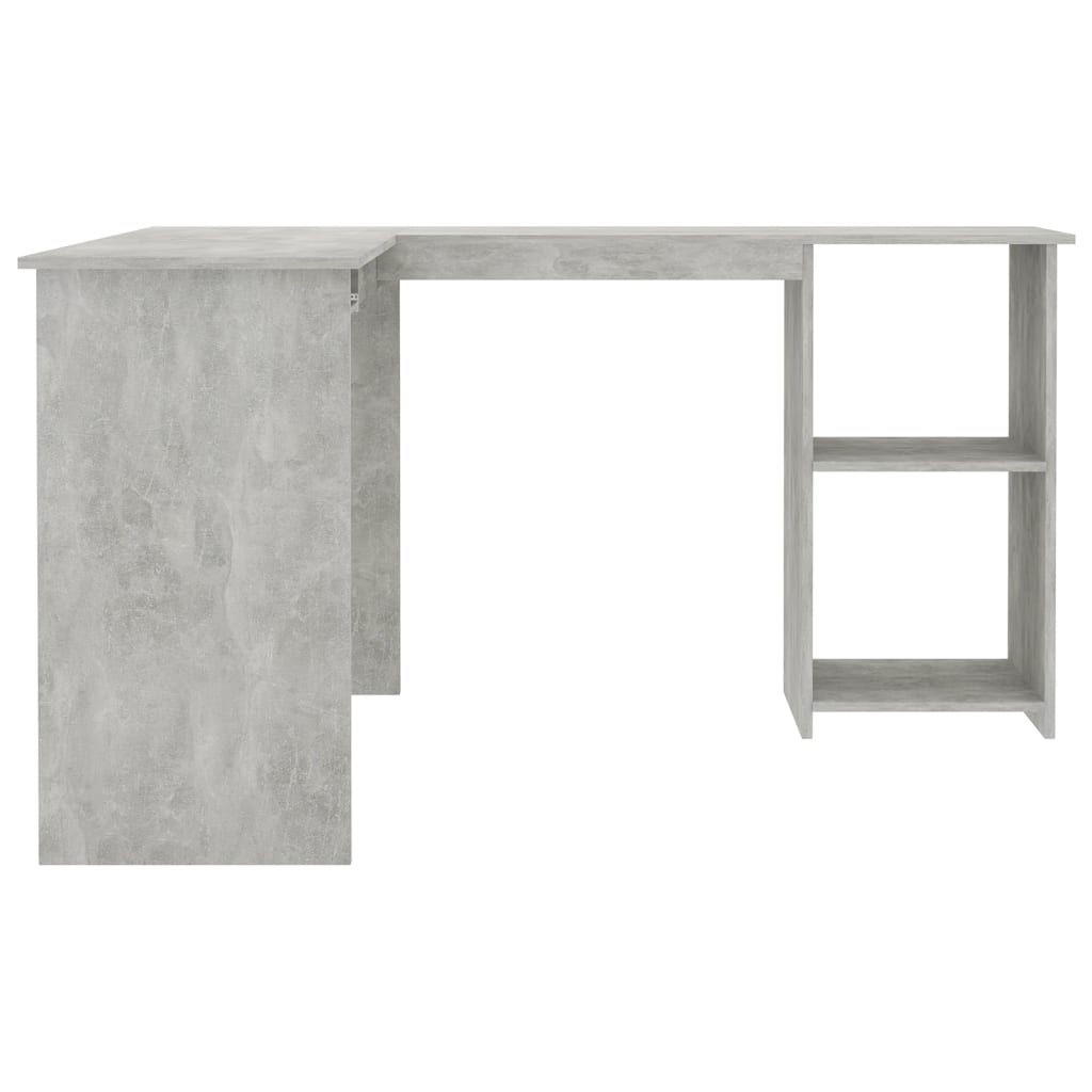 vidaXL L-Shaped Corner Desk Concrete Gray 47.2"x55.1"x29.5" Chipboard