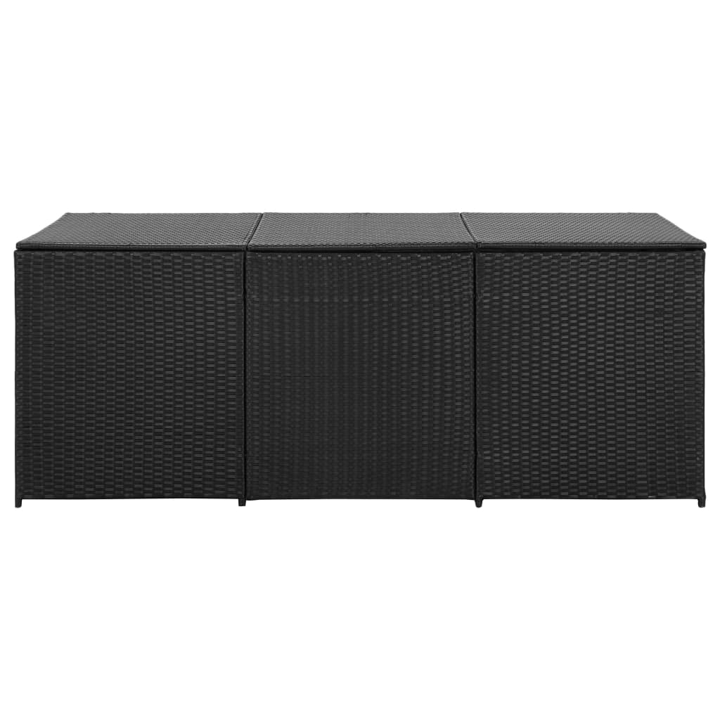 vidaXL Patio Storage Box Poly Rattan 70.8"x35.4"x29.5" Black