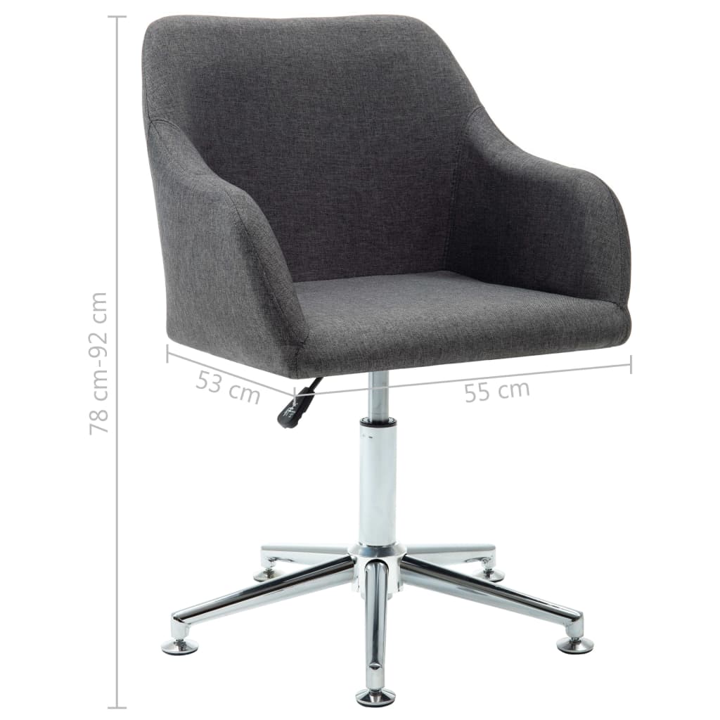 vidaXL Swivel Dining Chairs 4 pcs Dark Gray Fabric