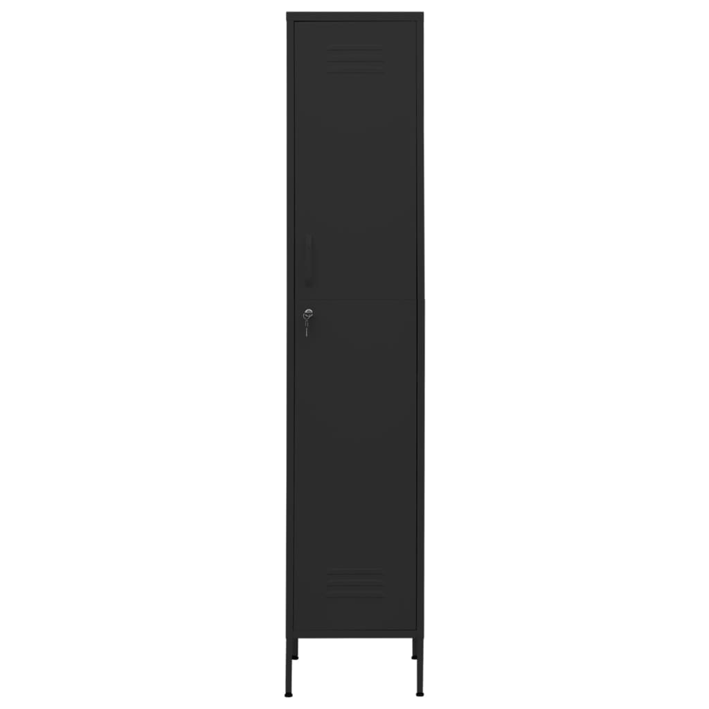 vidaXL Locker Cabinet Black 13.8"x18.1"x70.9" Steel