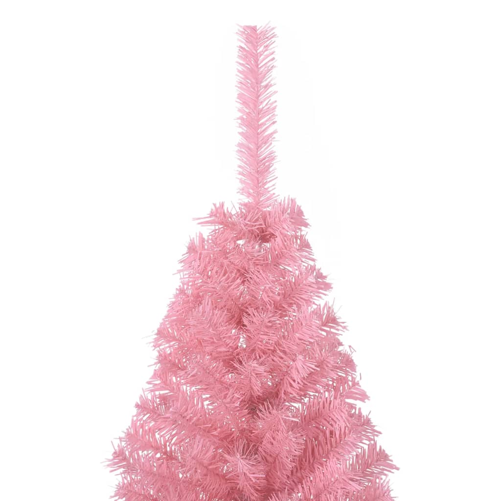 vidaXL Artificial Half Christmas Tree with Stand Pink 5 ft PVC
