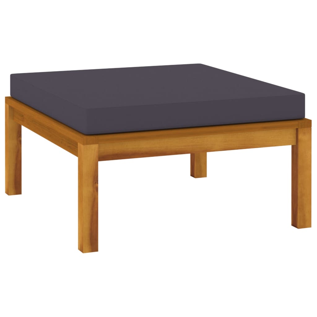 vidaXL 3 Piece Patio Lounge Set with Cushion Solid Acacia Wood