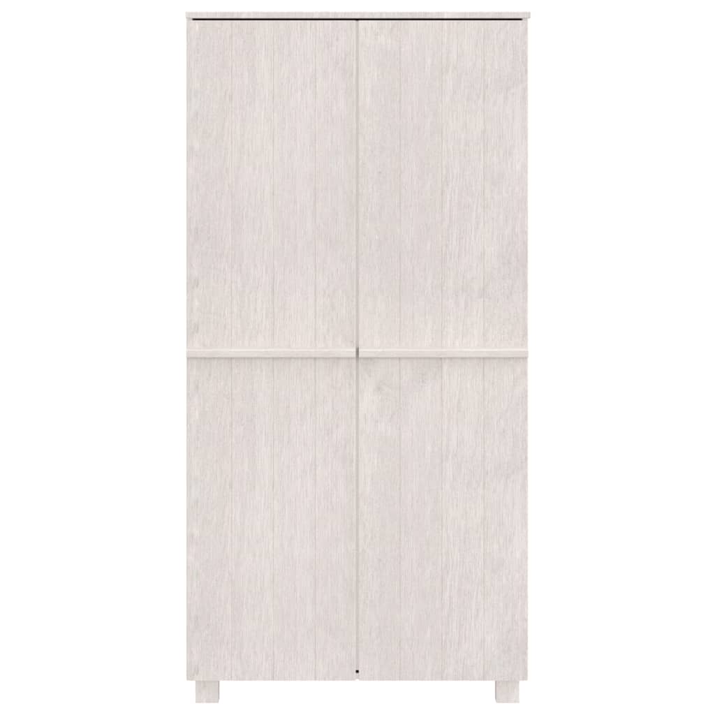 vidaXL Wardrobe HAMAR White 35"x19.7"x70.9" Solid Wood Pine