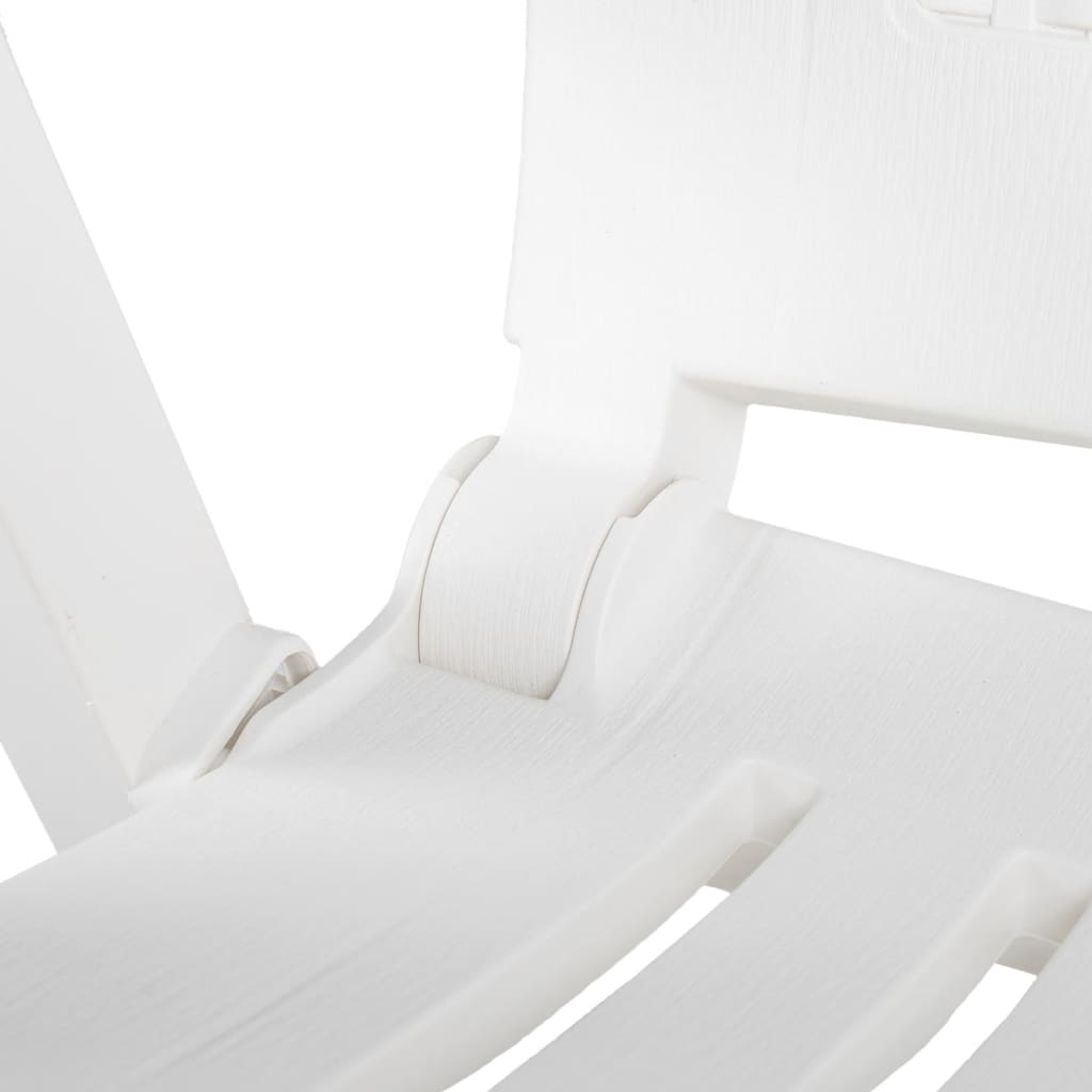 vidaXL Patio Reclining Chairs 2 pcs Plastic White