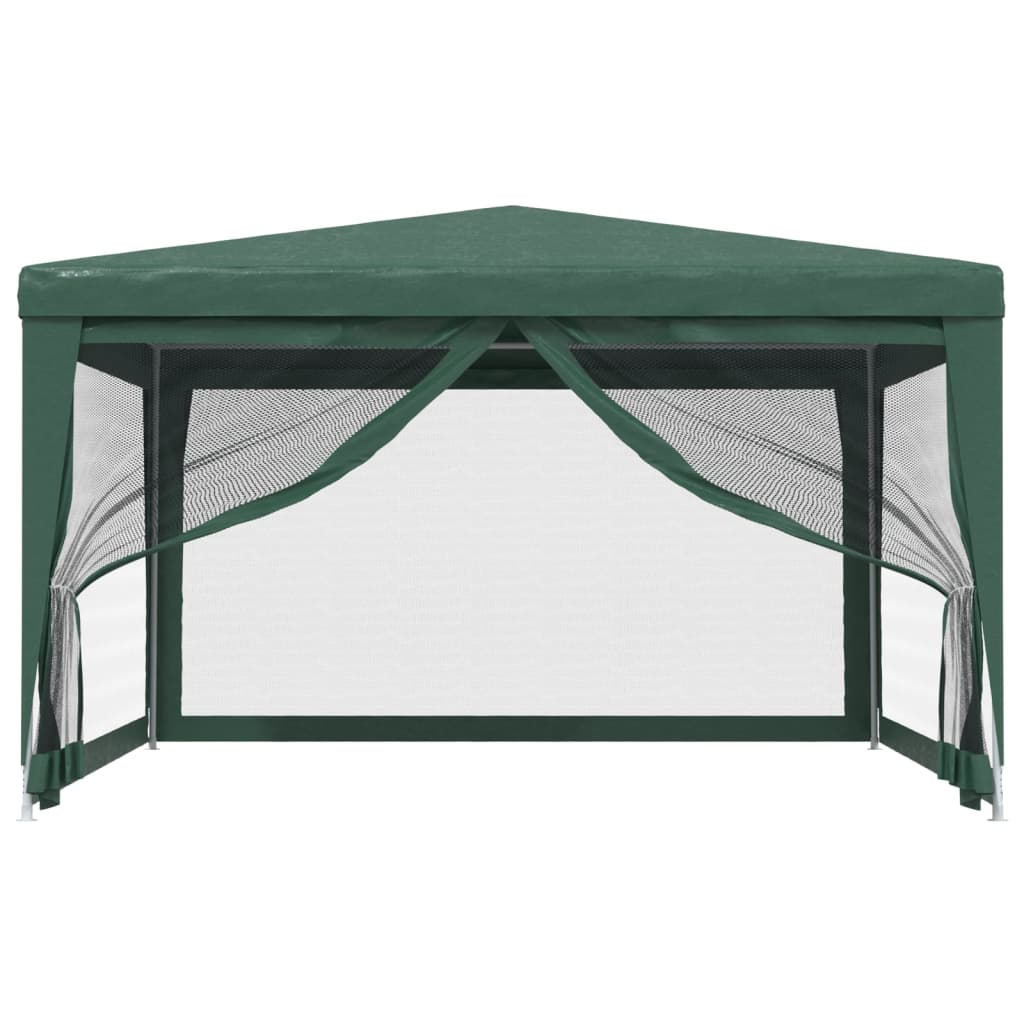vidaXL Party Tent with 4 Mesh Sidewalls Green 13.1'x13.1' HDPE