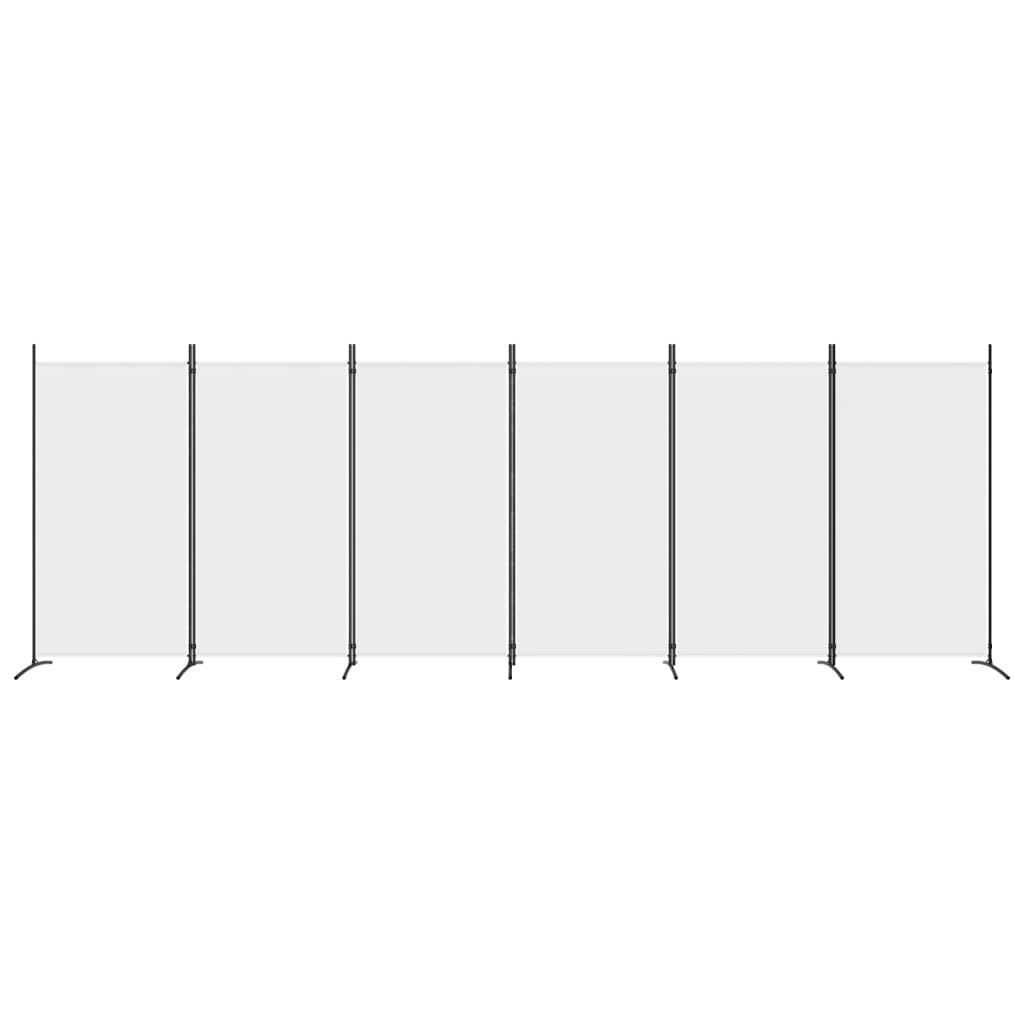 vidaXL 6-Panel Room Divider White 204.7"x70.9" Fabric