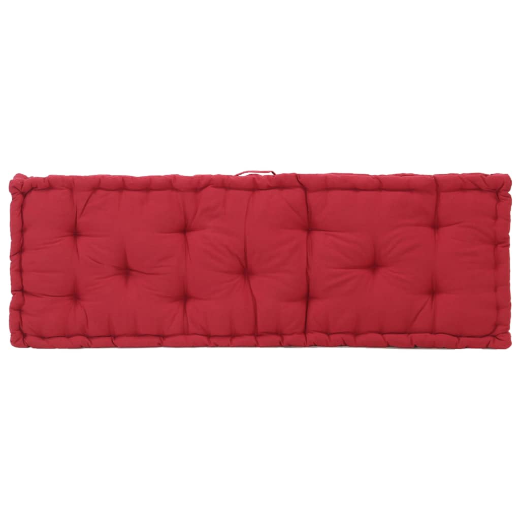 vidaXL Pallet Floor Cushion Cotton 47.2"x15.7"x2.8" Burgundy