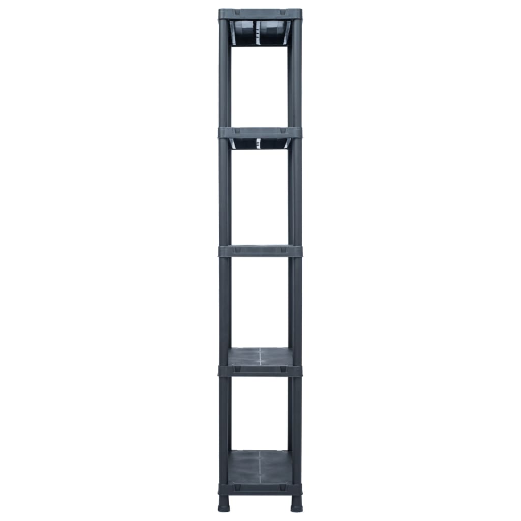 vidaXL Storage Shelf Rack Black 275.6 lb 23.6"x11.8"x70.9" Plastic