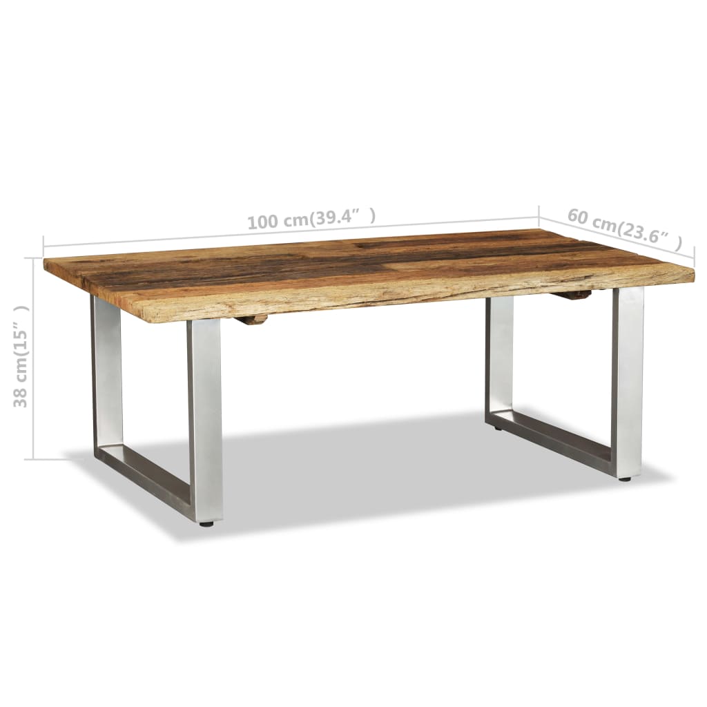 vidaXL Coffee Table Solid Reclaimed Wood 39.4"x23.6"x15"