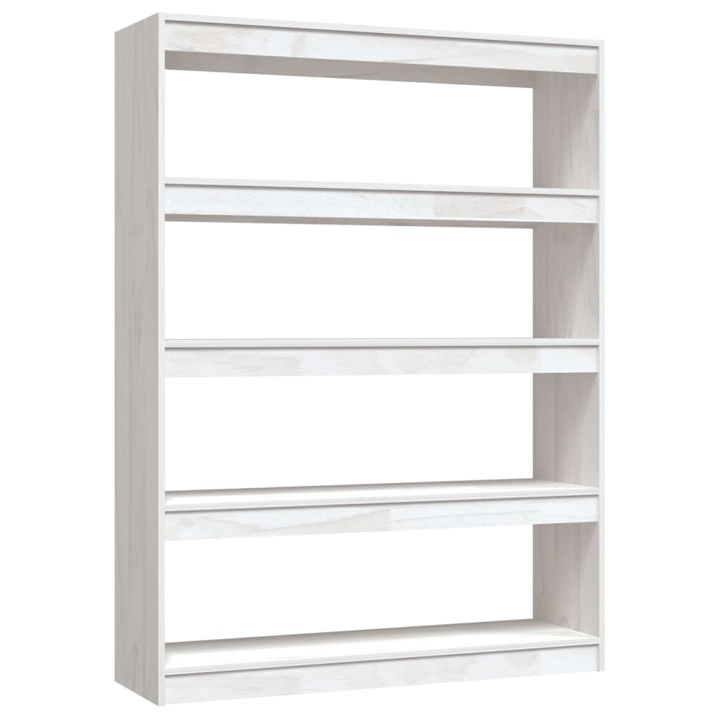 vidaXL Book Cabinet/Room Divider White 39.4"x11.8"x53.3" Solid Wood Pine
