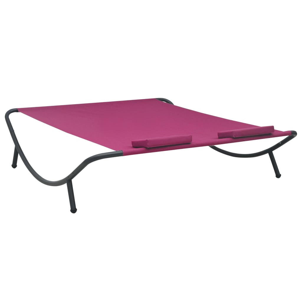 vidaXL Patio Lounge Bed Fabric Pink
