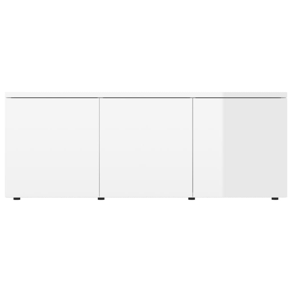 vidaXL TV Stand High Gloss White 31.5"x13.4"x11.8" Engineered Wood