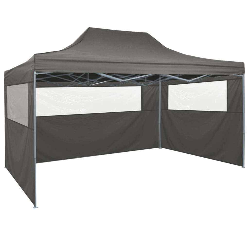 vidaXL Professional Folding Party Tent with 4 Sidewalls 9.8'x13.1' Steel Anthracite