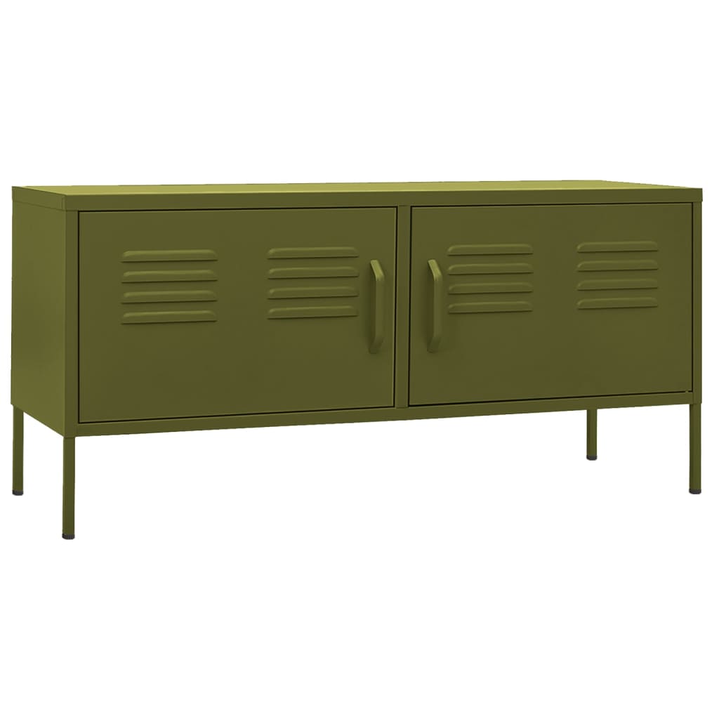 vidaXL TV Stand Olive Green 41.3"x13.8"x19.7" Steel