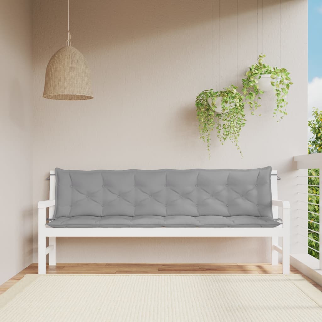 vidaXL Garden Bench Cushions 2pcs Gray 78.7"x19.7"x2.8" Oxford Fabric
