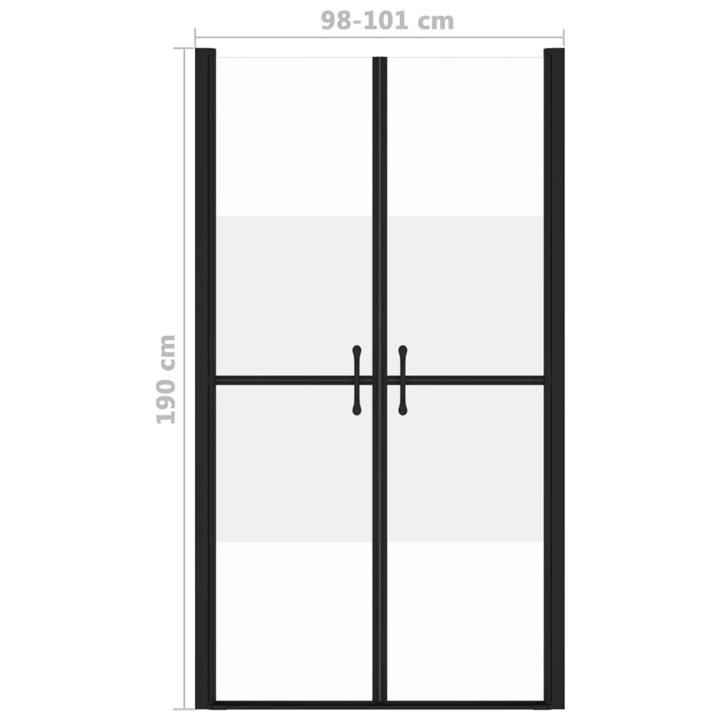 vidaXL Shower Door Half Frosted ESG (38.6"-39.8")x74.8"