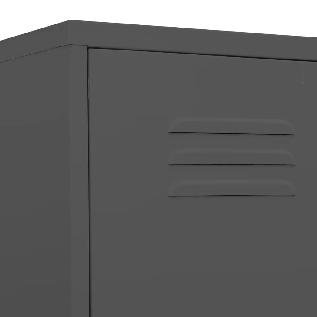 vidaXL Locker Cabinet Anthracite 13.8"x18.1"x70.9" Steel