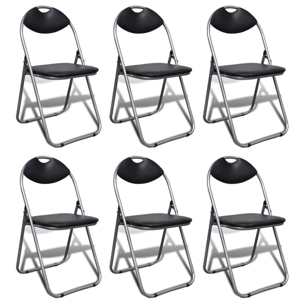 vidaXL Folding Chairs 6 pcs Faux Leather