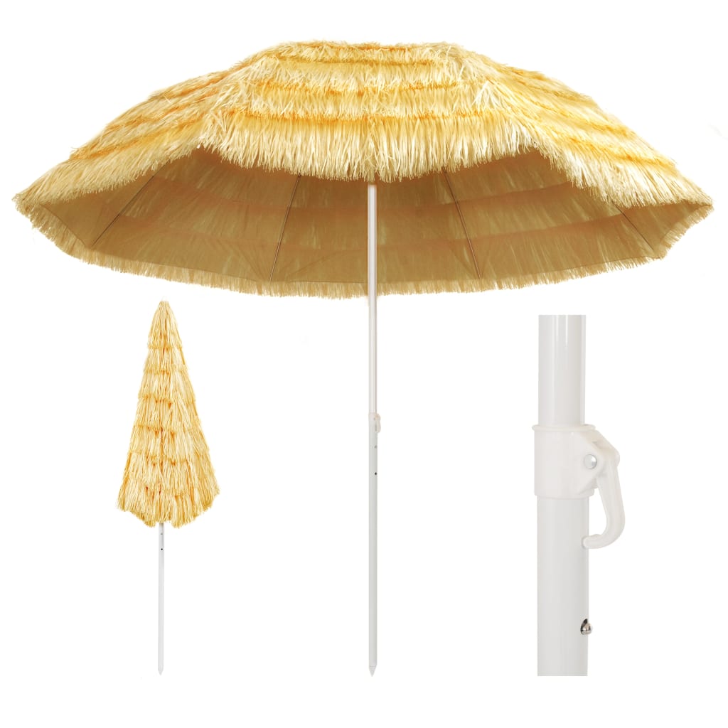 vidaXL Beach Umbrella Natural 118.1" Hawaii Style