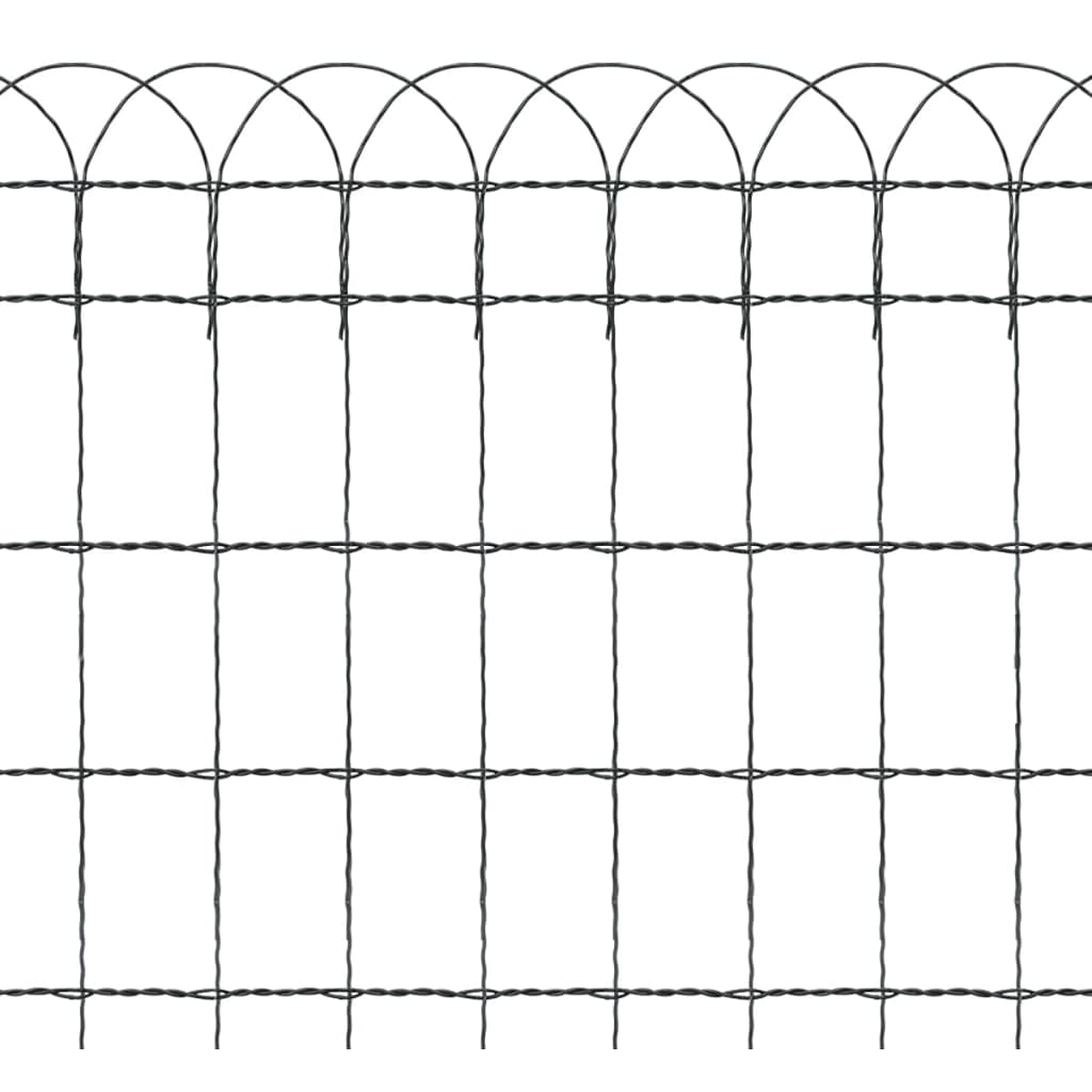 vidaXL Garden Border Fence Powder-coated Iron 32.8'x2.1'