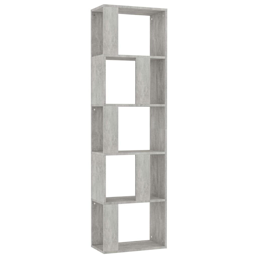 vidaXL Book Cabinet/Room Divider Concrete Gray 17.7"x9.4"x62.6" Engineered Wood