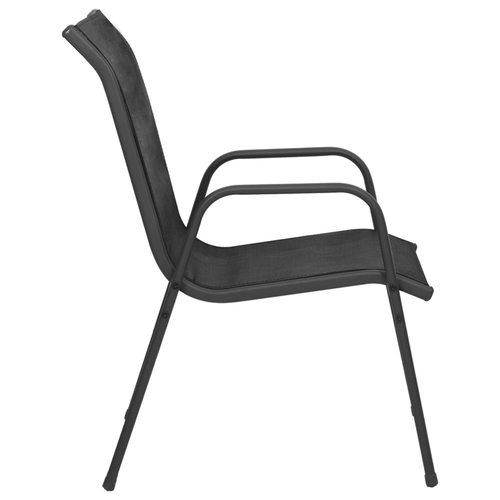 vidaXL Patio Chairs 6 pcs Steel and Textilene Black