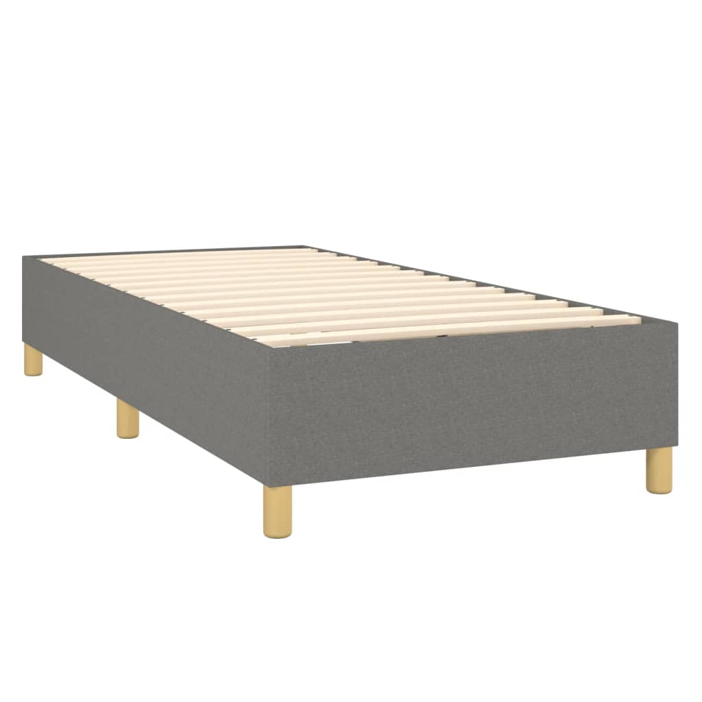 vidaXL Box Spring Bed with Mattress Dark Gray Twin Fabric