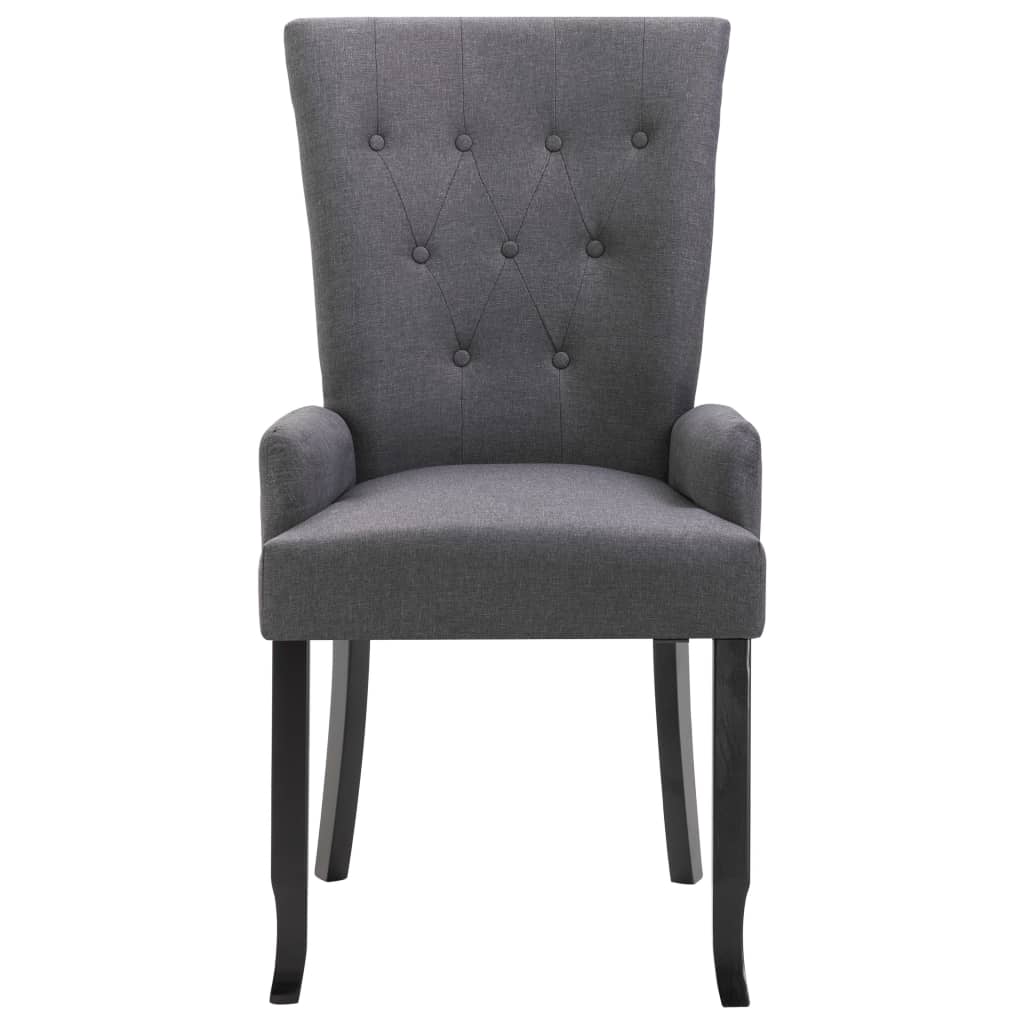 vidaXL Dining Chairs with Armrests 4 pcs Dark Gray Fabric