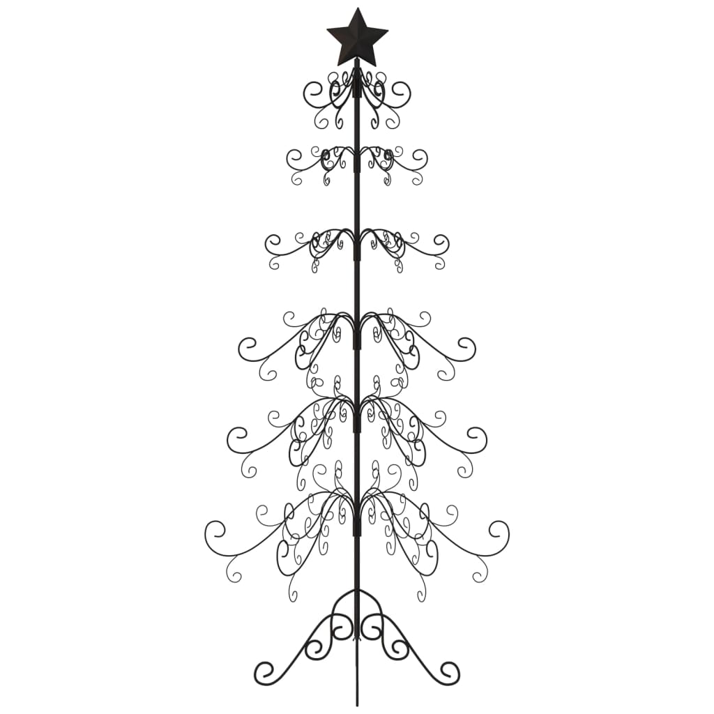 vidaXL Metal Christmas Tree for Decoration Black 70.9"