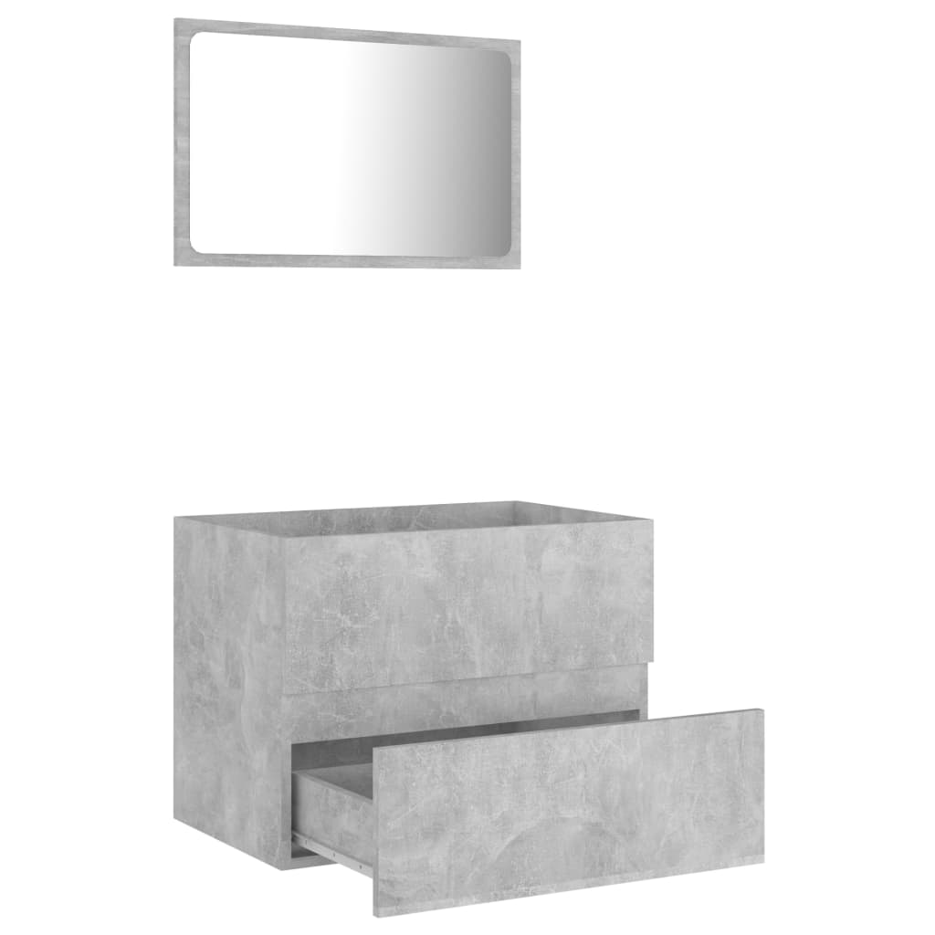 vidaXL 2 Piece Bathroom Furniture Set Concrete Gray Engineered Wood