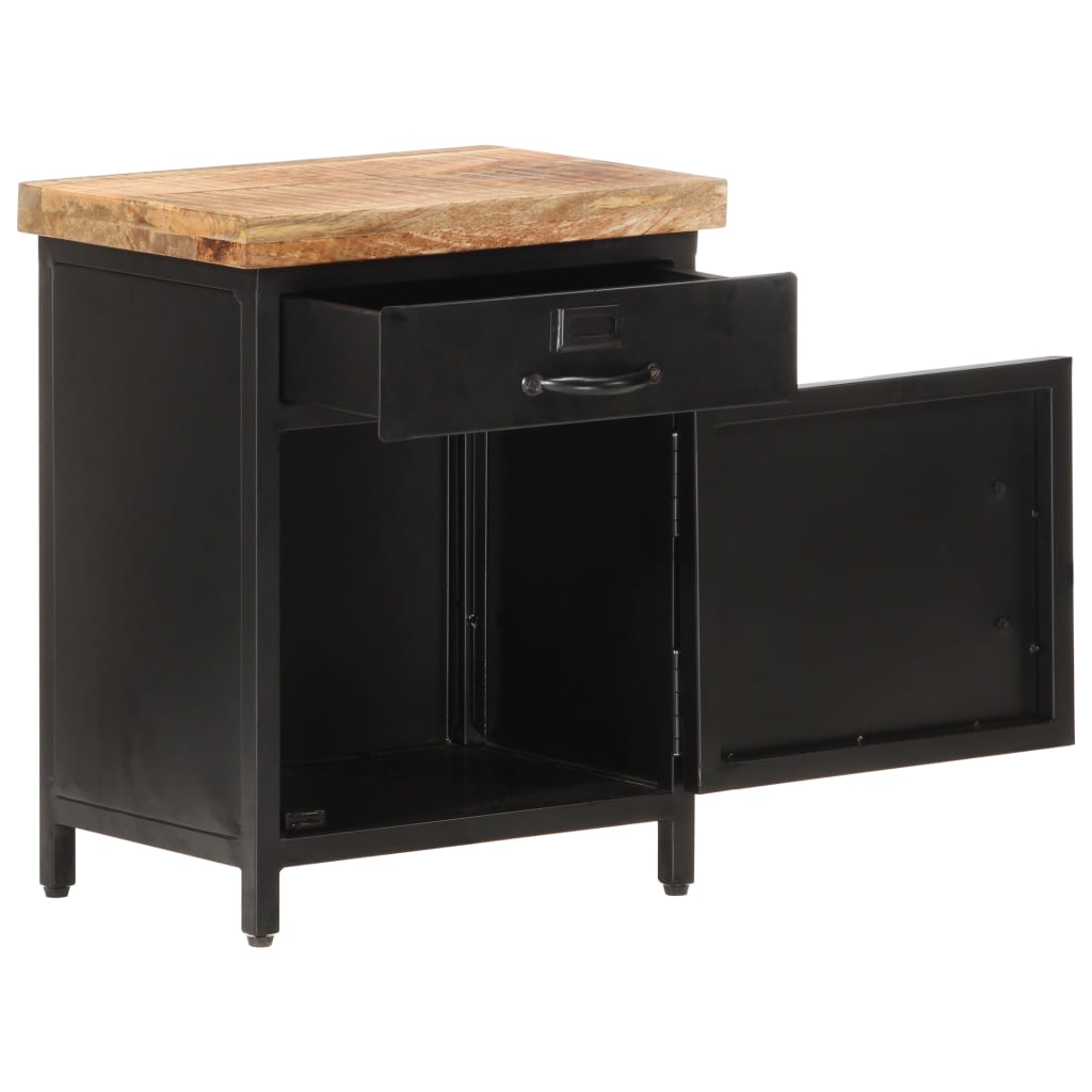 vidaXL Bedside Cabinet 15.7"x11.8"x20.5" Rough Mango Wood