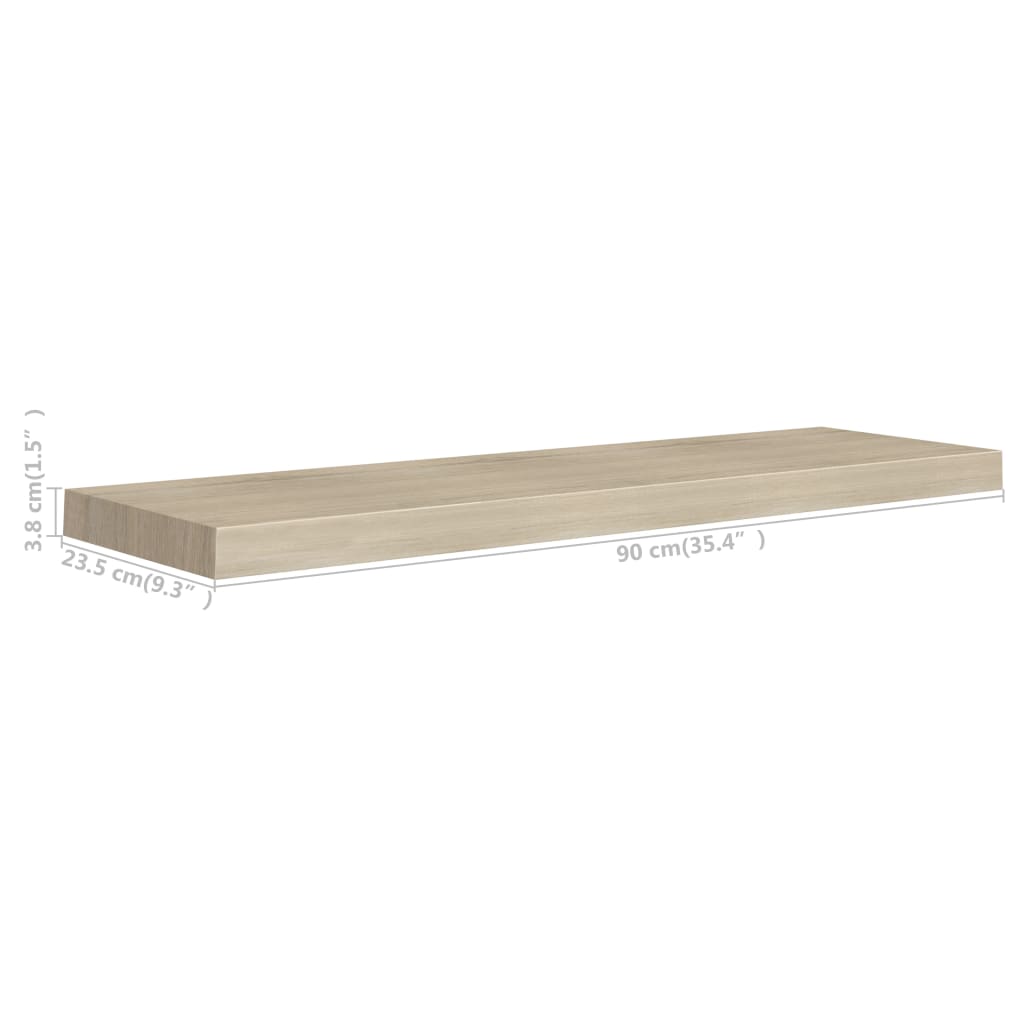 vidaXL Floating Wall Shelves 4 pcs Oak 35.4"x9.3"x1.5" MDF