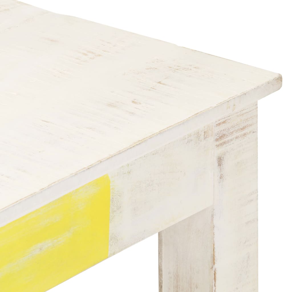 vidaXL Coffee Table White 43.3"x23.6"x17.7" Solid Mango Wood