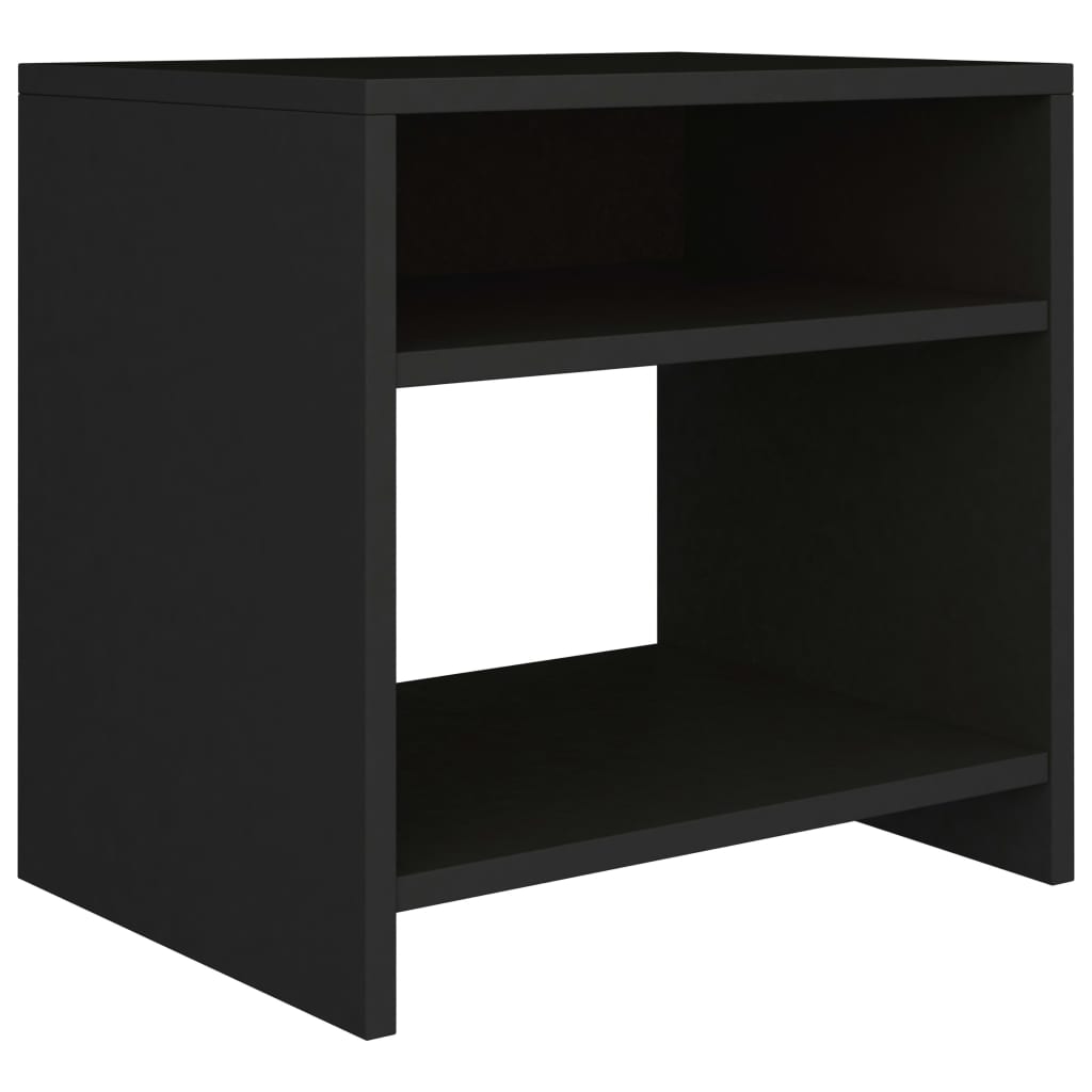 vidaXL Bedside Cabinets 2 pcs Black 15.7"x11.8"x15.7" Engineered Wood