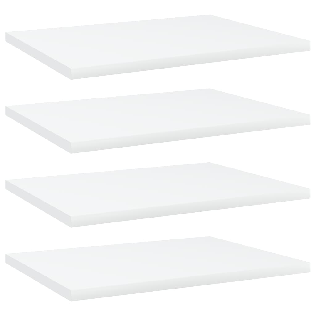 vidaXL Bookshelf Boards 4 pcs White 15.7"x11.8"x0.6" Chipboard