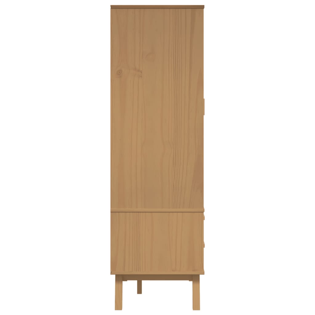 vidaXL Wardrobe OLDEN Brown 30.1"x20.9"x67.7" Solid Wood Pine