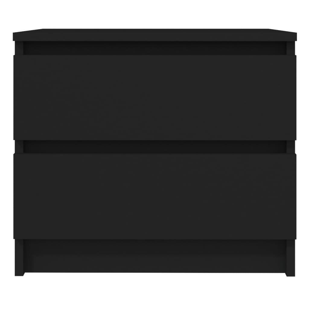 vidaXL Bed Cabinets 2 pcs Black 19.7"x15.4"x17.1" Engineered Wood