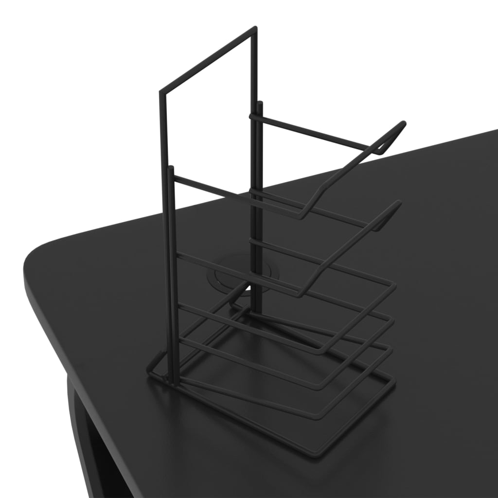 vidaXL Gaming Desk with ZZ Shape Legs Black 35.4" x 23.6" x 29.5"