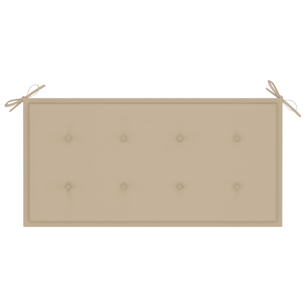 vidaXL Patio Bench with Beige Cushion 44.1" Solid Teak Wood